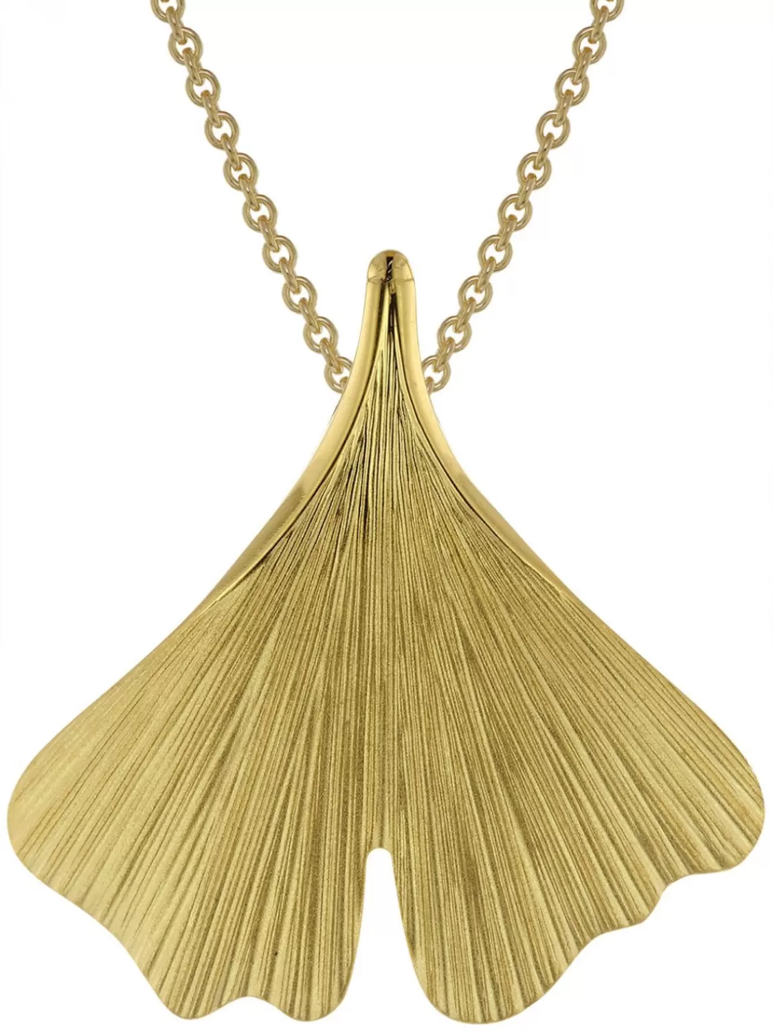 trendor Damen-Halskette Mit Ginkgo-Blatt Anhanger Gold Auf Silber | Damenschmuck