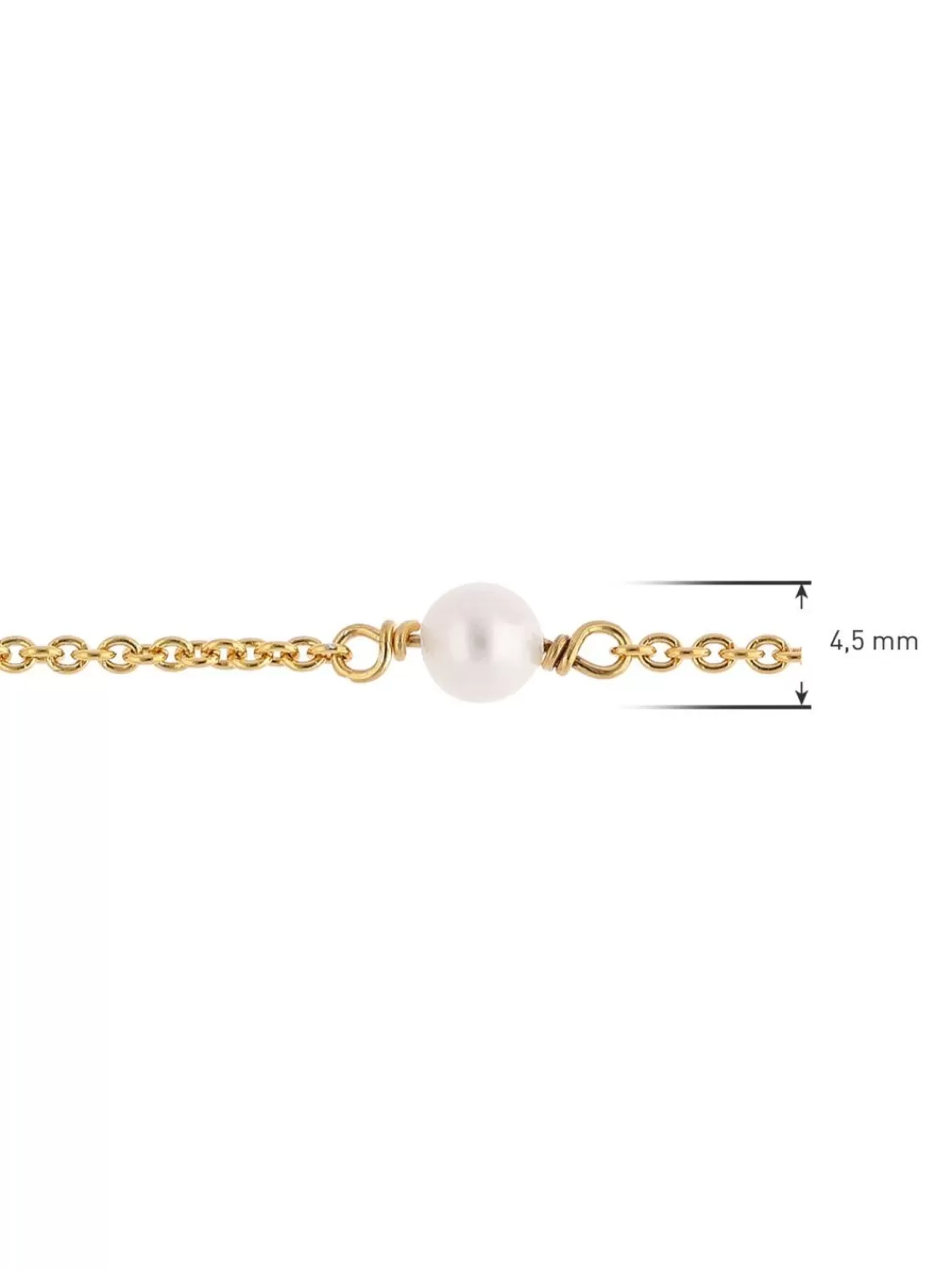 trendor Damen-Halskette Mit Perlen 925 Silber Vergoldet 45 Cm | Damenschmuck