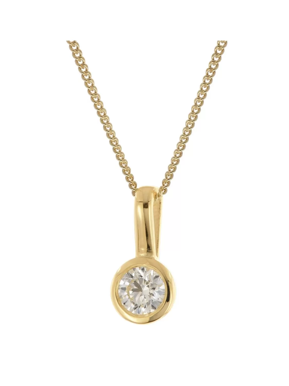 trendor Damen-Kette Mit Anhanger Diamant 0,20 Ct Gold 585/14K | Damenschmuck