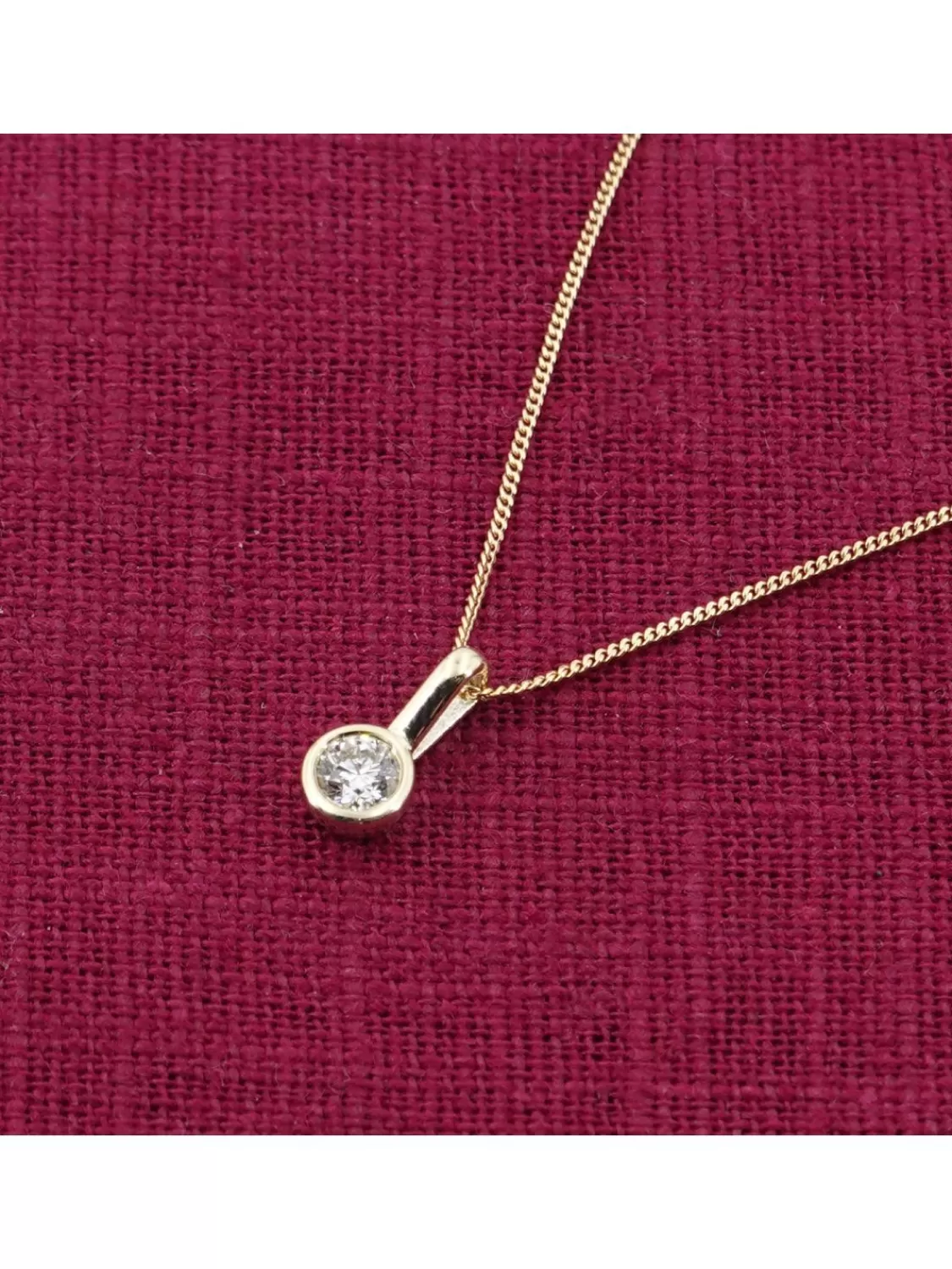 trendor Damen-Kette Mit Anhanger Diamant 0,20 Ct Gold 585/14K | Damenschmuck