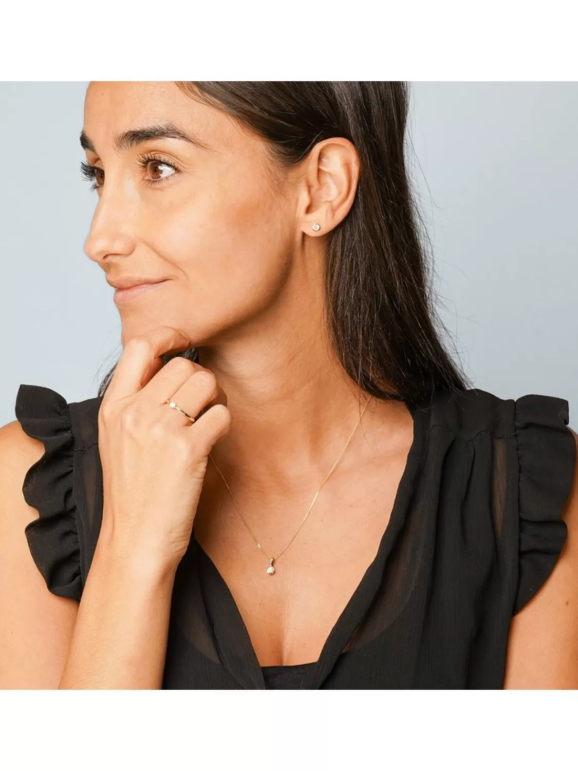 trendor Damen-Kette Mit Anhanger Diamant 0,20 Ct Gold 585/14K | Damenschmuck