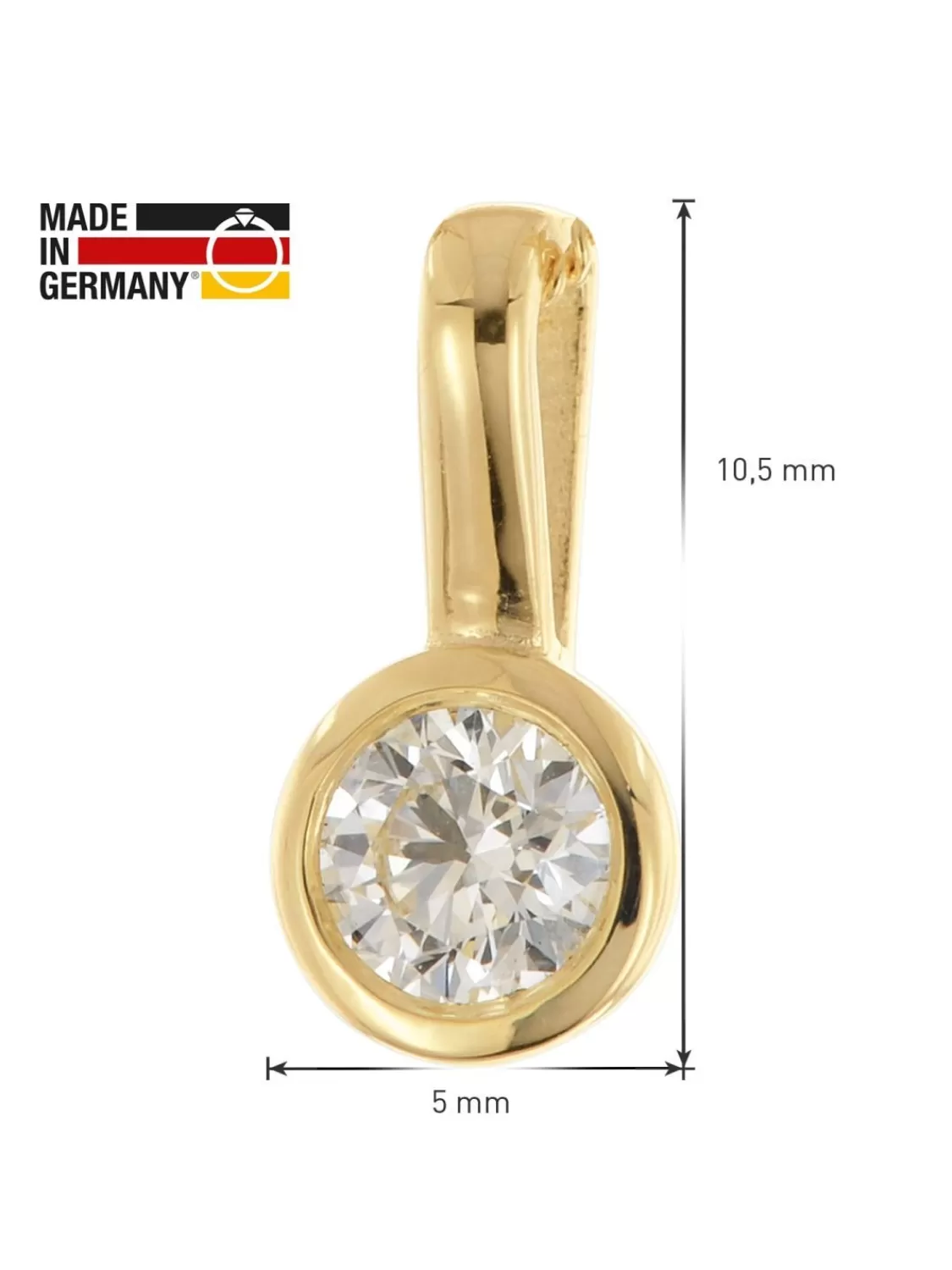 trendor Damen-Kette Mit Anhanger Diamant 0,20 Ct Gold 585/14K | Damenschmuck