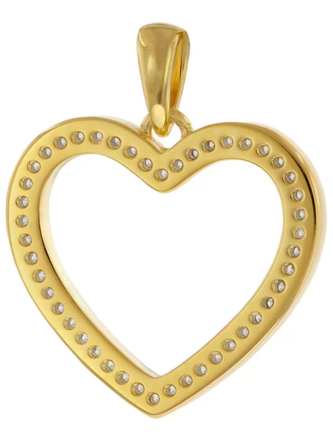 trendor Damen-Kette Mit Anhanger Gold Auf Silber Herz Mit Zirkonia 18 Mm | Damenschmuck