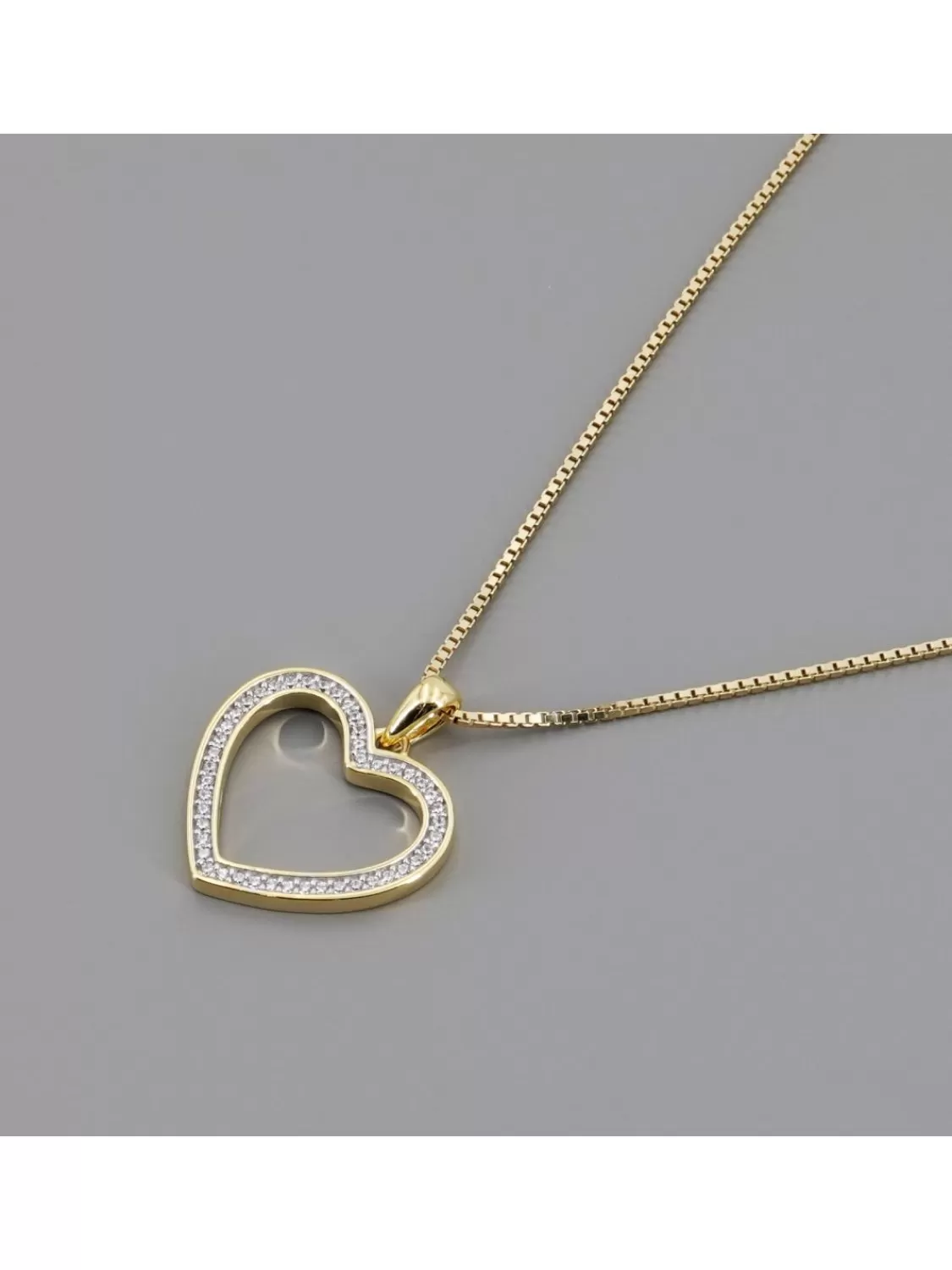 trendor Damen-Kette Mit Anhanger Gold Auf Silber Herz Mit Zirkonia 18 Mm | Damenschmuck