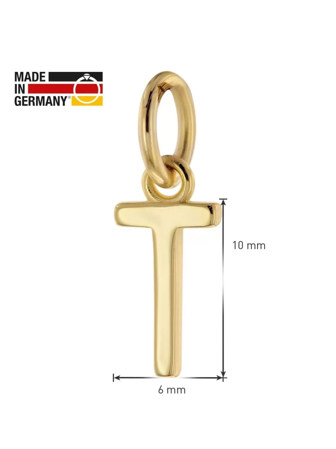 trendor Damen-Kette Mit Buchstabe T Anhanger Gold Auf Silber 925 | Damenschmuck