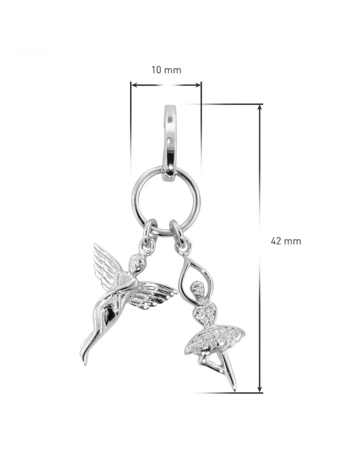 trendor Damen-Ohrringe 925 Silber Elfe Und Ballerina Mit Zirkonia | Damenschmuck