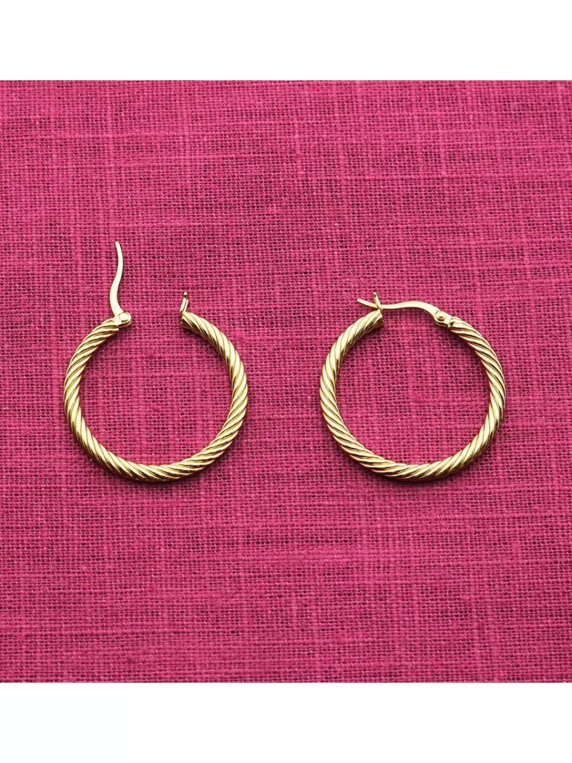 trendor Damen-Ohrringe 925 Silber Vergoldet Creolen O 30 Mm | Damenschmuck