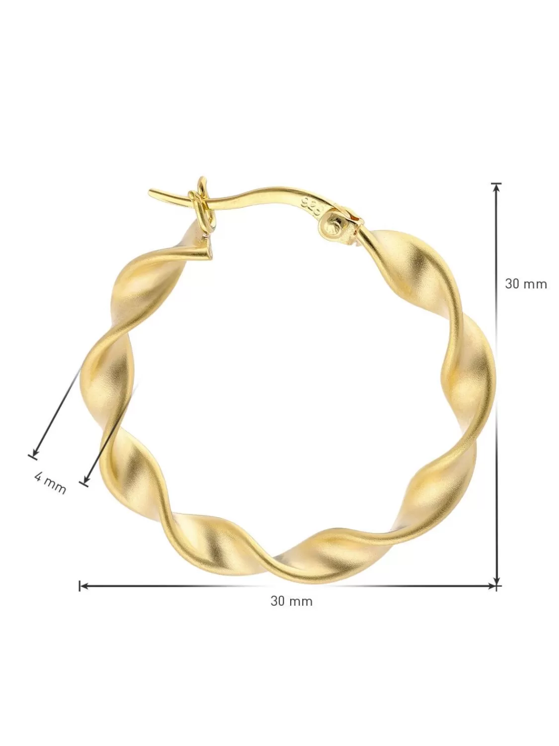 trendor Damen-Ohrringe 925 Silber Vergoldet Creolen O 30 Mm | Damenschmuck
