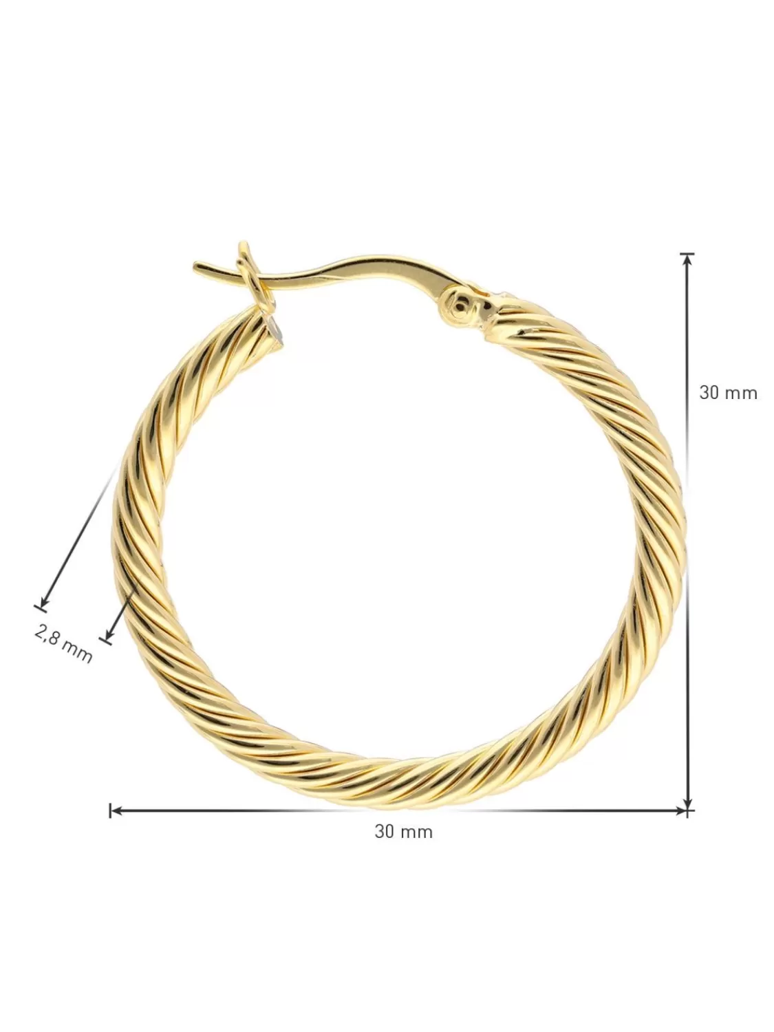 trendor Damen-Ohrringe 925 Silber Vergoldet Creolen O 30 Mm | Damenschmuck
