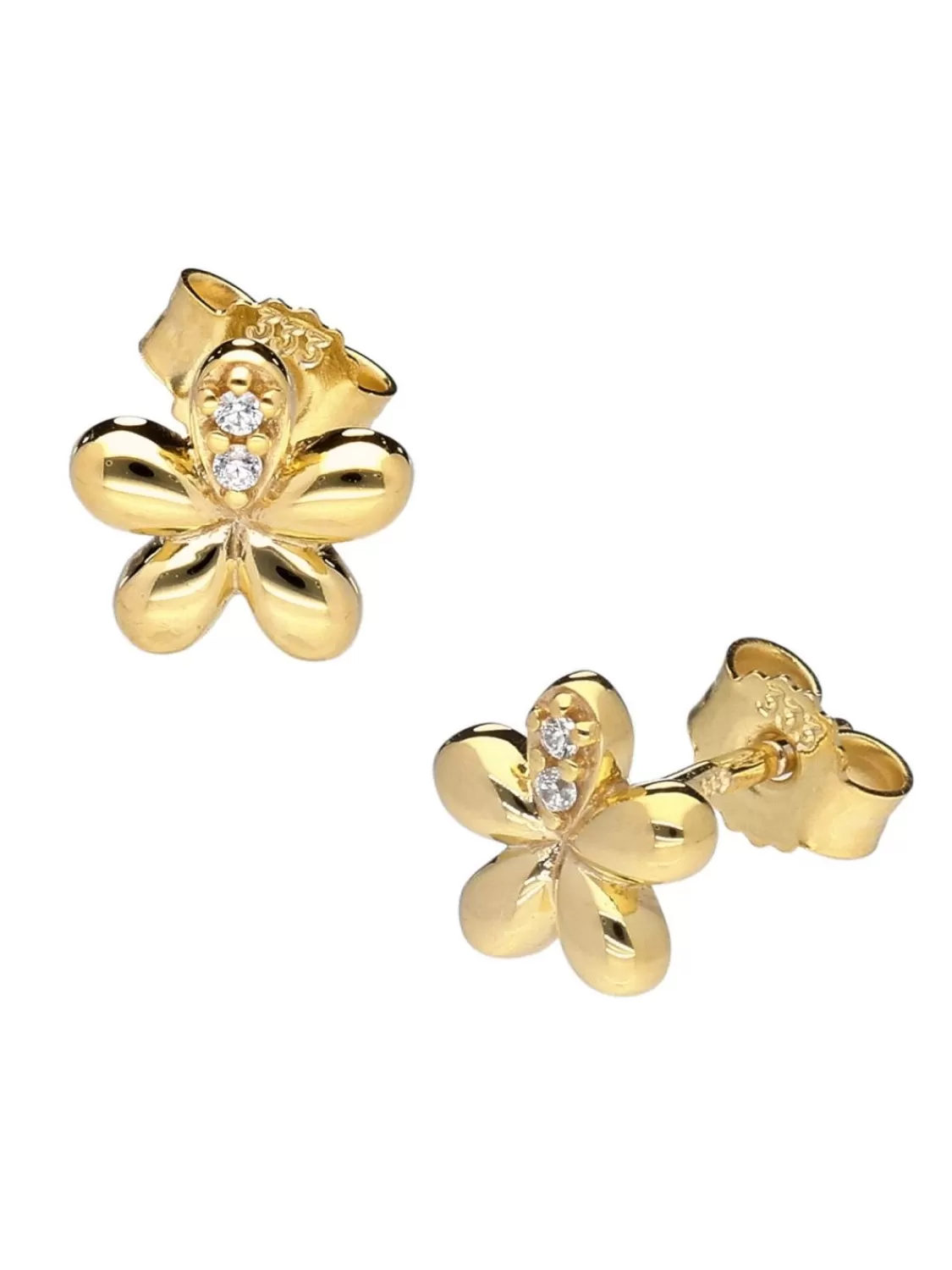 trendor Damen-Ohrringe Gold 333/8K Ohrstecker Blume Mit Zirkonia | Damenschmuck