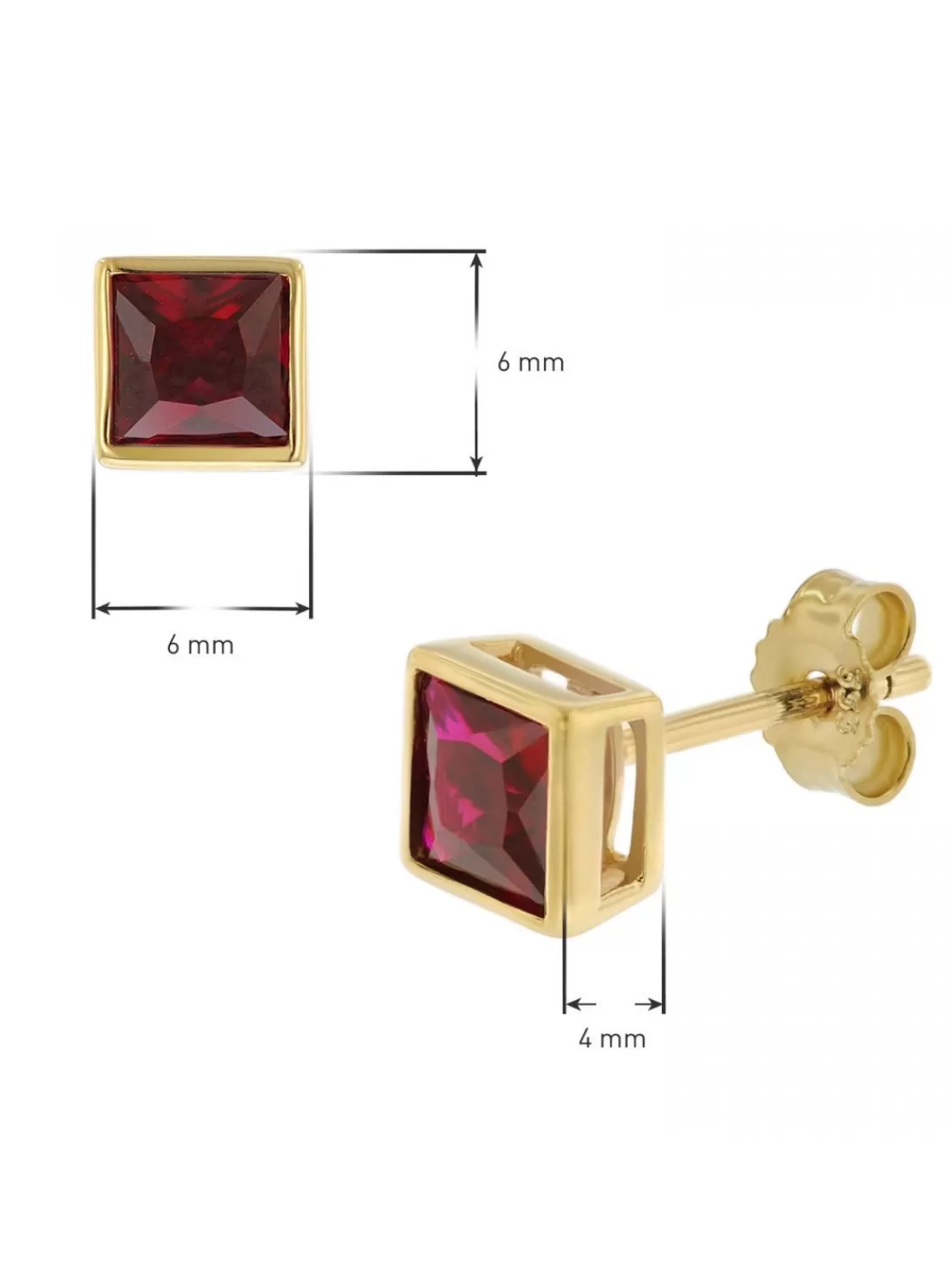 trendor Damen-Ohrringe Gold 333 / 8K Ohrstecker Mit Synt. Granat | Damenschmuck