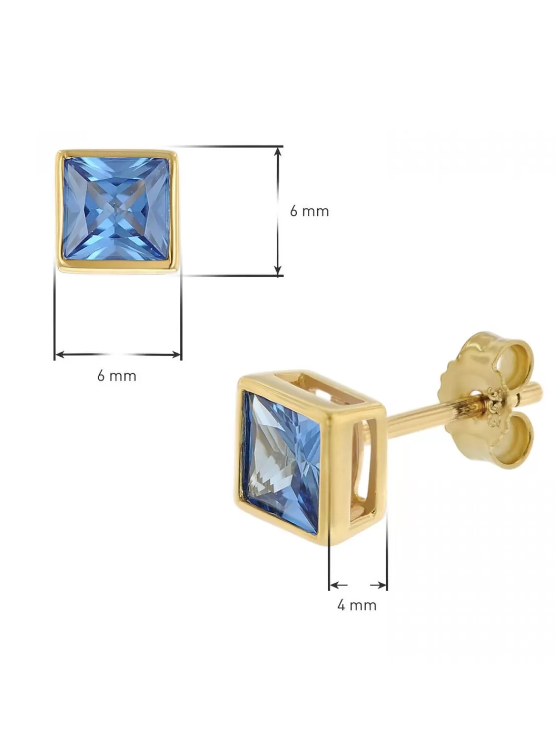 trendor Damen-Ohrringe Gold 333 / 8K Ohrstecker Zirkonia London Blau | Damenschmuck