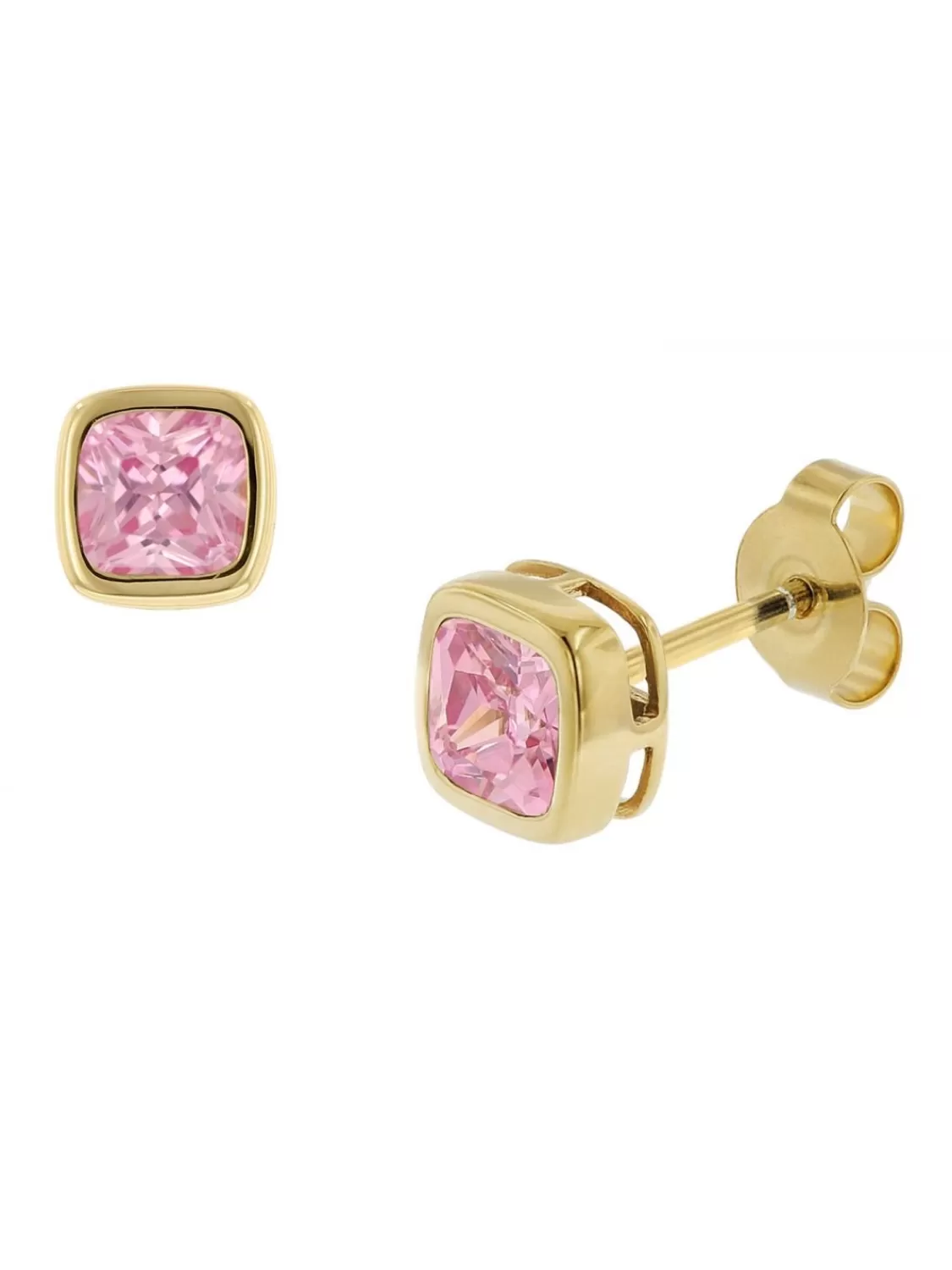 trendor Damen-Ohrringe Gold 333 / 8K Ohrstecker Zirkonia Pink | Damenschmuck