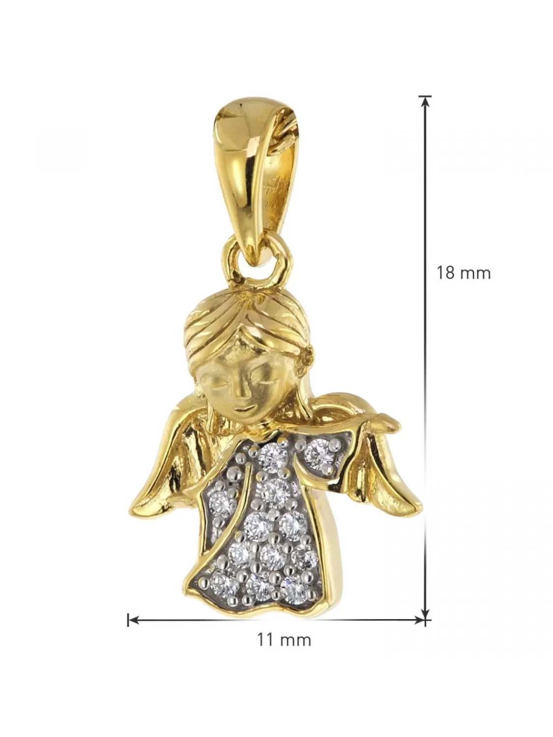 trendor Engel Anhanger Gold 333 / 8K + Vergoldete Silberkette Fur Kinder | Kinderschmuck