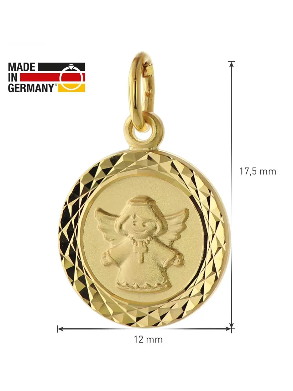 trendor Engel Schmuck-Anhanger Fur Kinder Gold 585 + Vergoldete Kette | Kinderschmuck