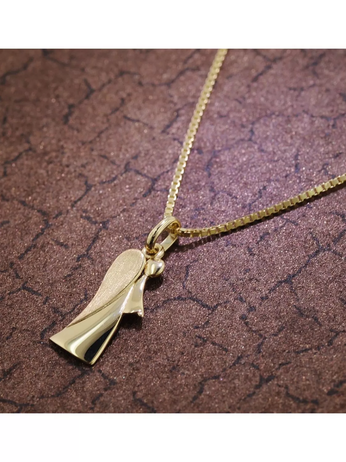 trendor Engel-Anhanger Gold 333 (8 Karat) Mit Vergoldeter Kette | Damenschmuck