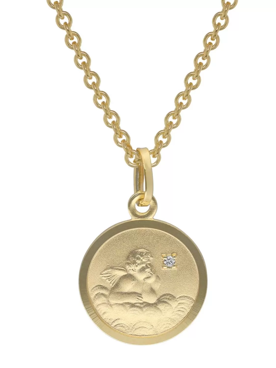 trendor Engel-Anhanger Mit Diamant Gold 333 (8 Karat) Fur Kinder | Kinderschmuck