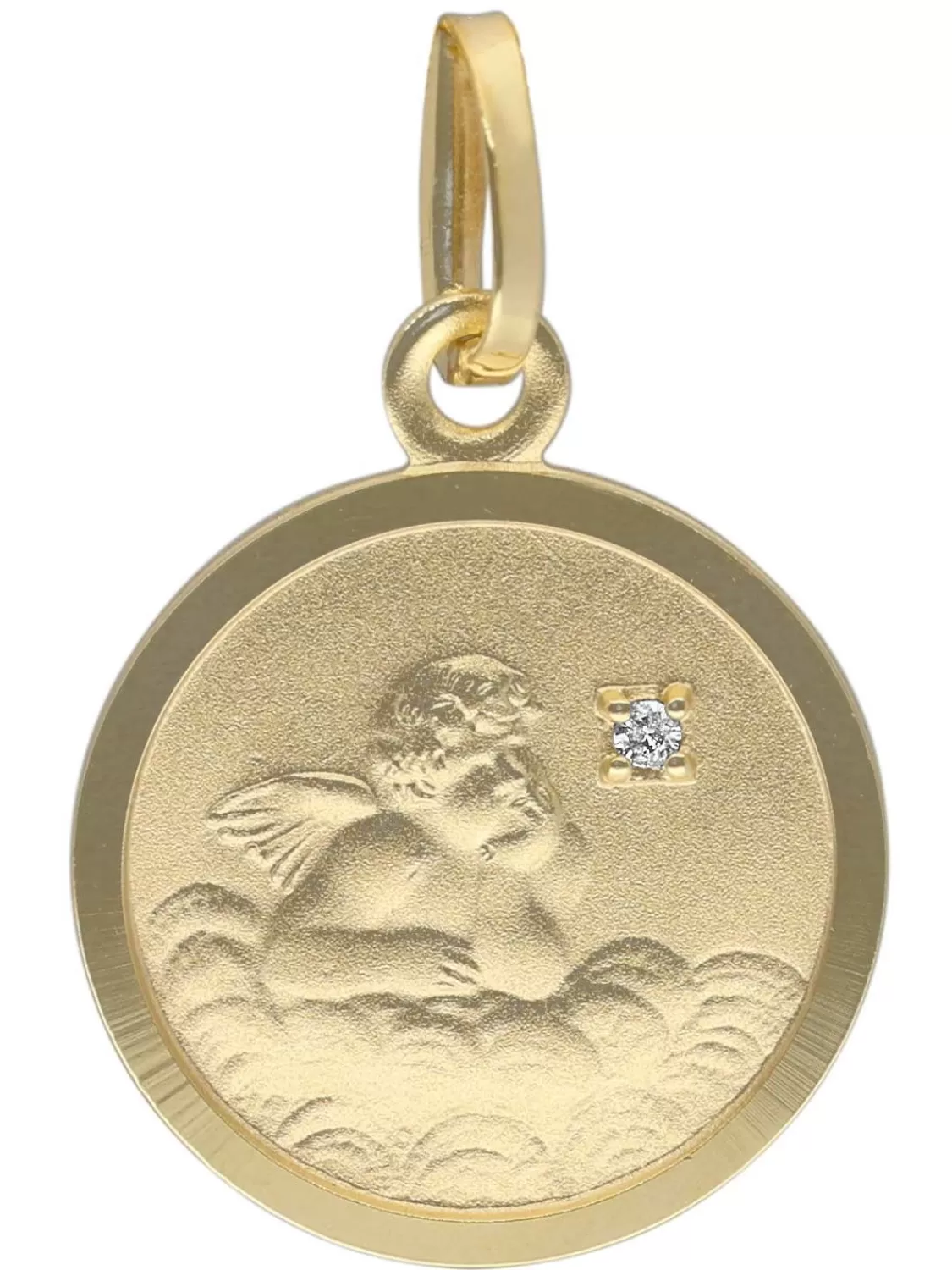 trendor Engel-Anhanger Mit Diamant Gold 333 (8 Karat) Fur Kinder | Kinderschmuck