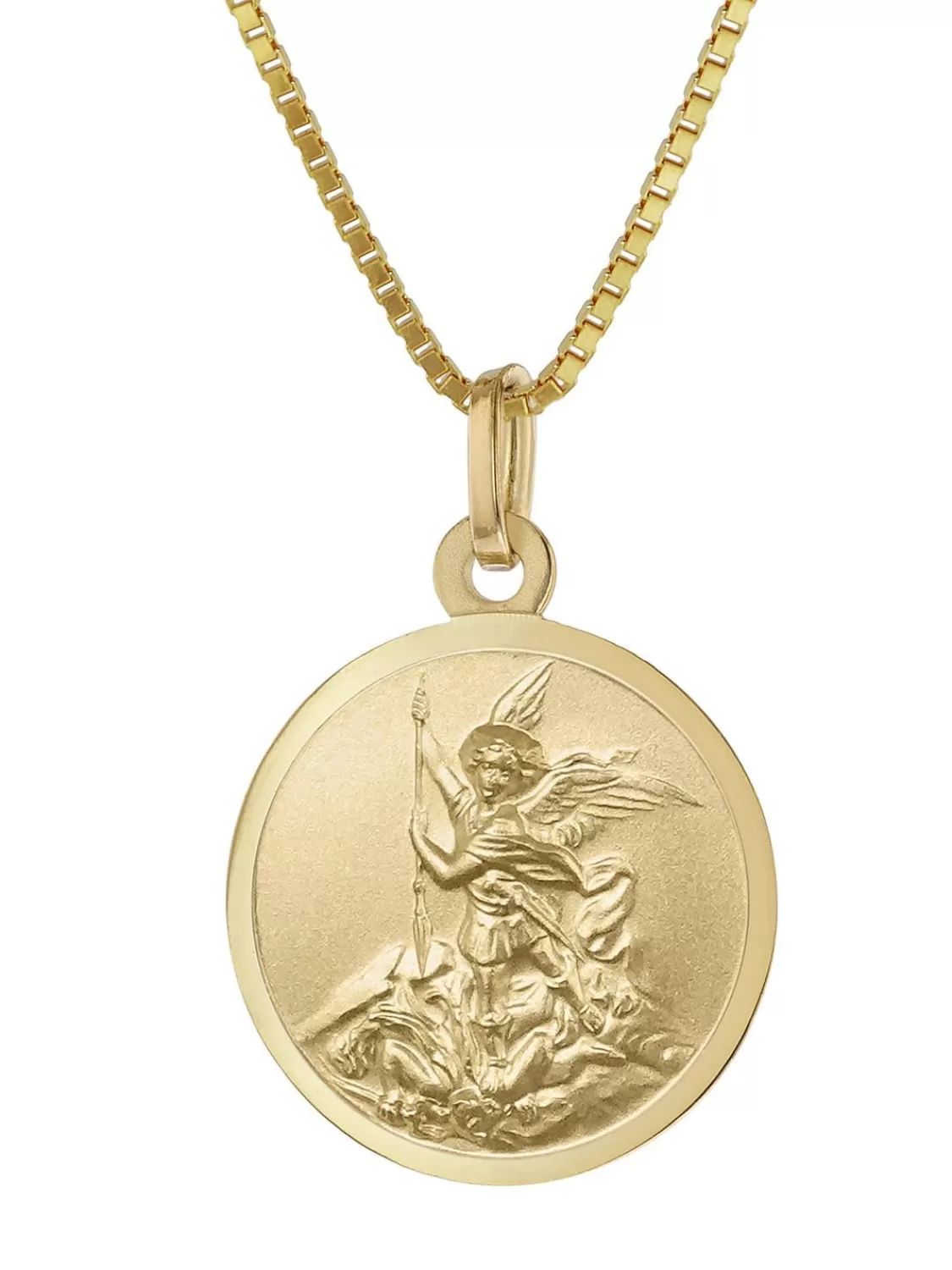 trendor Erzengel Michael Anhanger Gold 333 An Goldplattierter Kette | Herrenschmuck