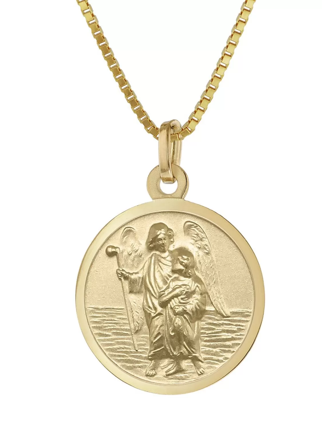 trendor Erzengel Raphael Anhanger Gold 333 An Goldplattierter Kette | Herrenschmuck