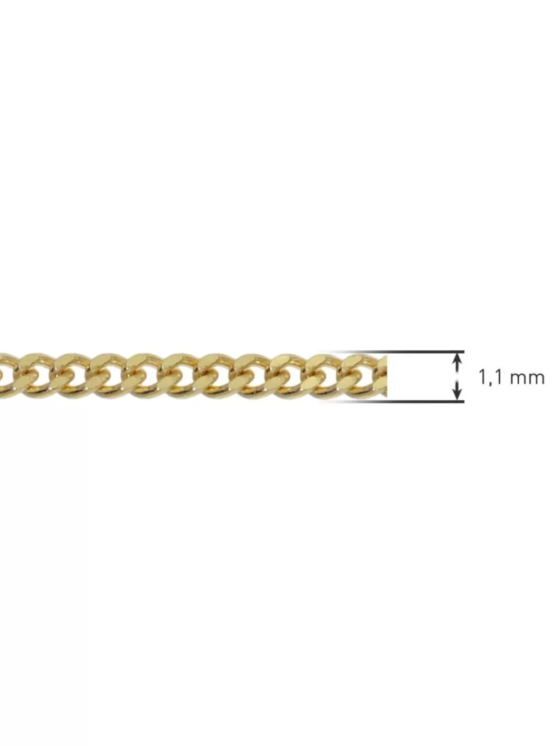trendor Feine Panzerkette 14 Karat Gold 585 Breite 1,1 Mm | Herrenschmuck