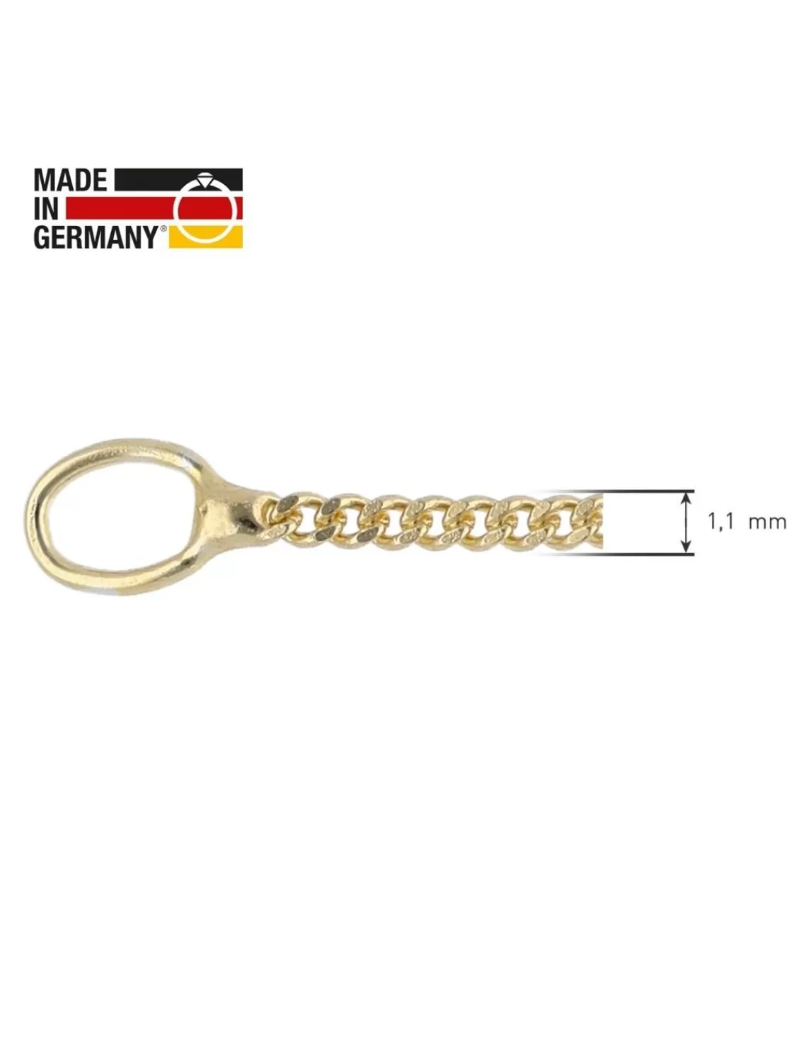 trendor Feine Panzerkette 925 Silber Vergoldet Kette 1,1 Mm Breit | Damenschmuck