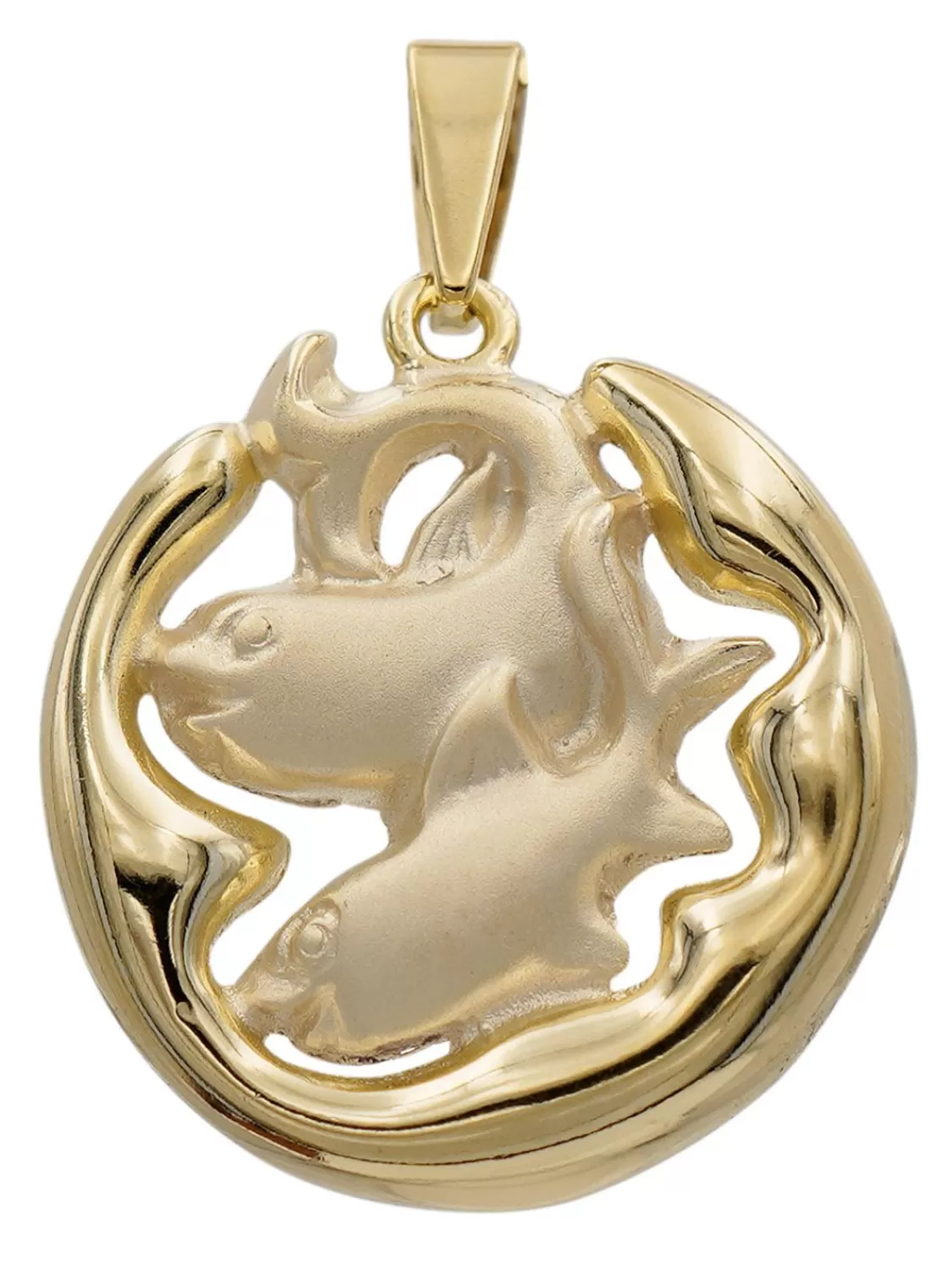 trendor Fische Sternzeichen Anhanger Gold 333 (8 Karat) O 21 Mm | Herrenschmuck