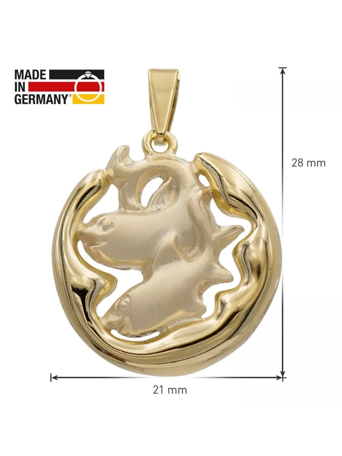 trendor Fische Sternzeichen Anhanger Gold 333 (8 Karat) O 21 Mm | Herrenschmuck
