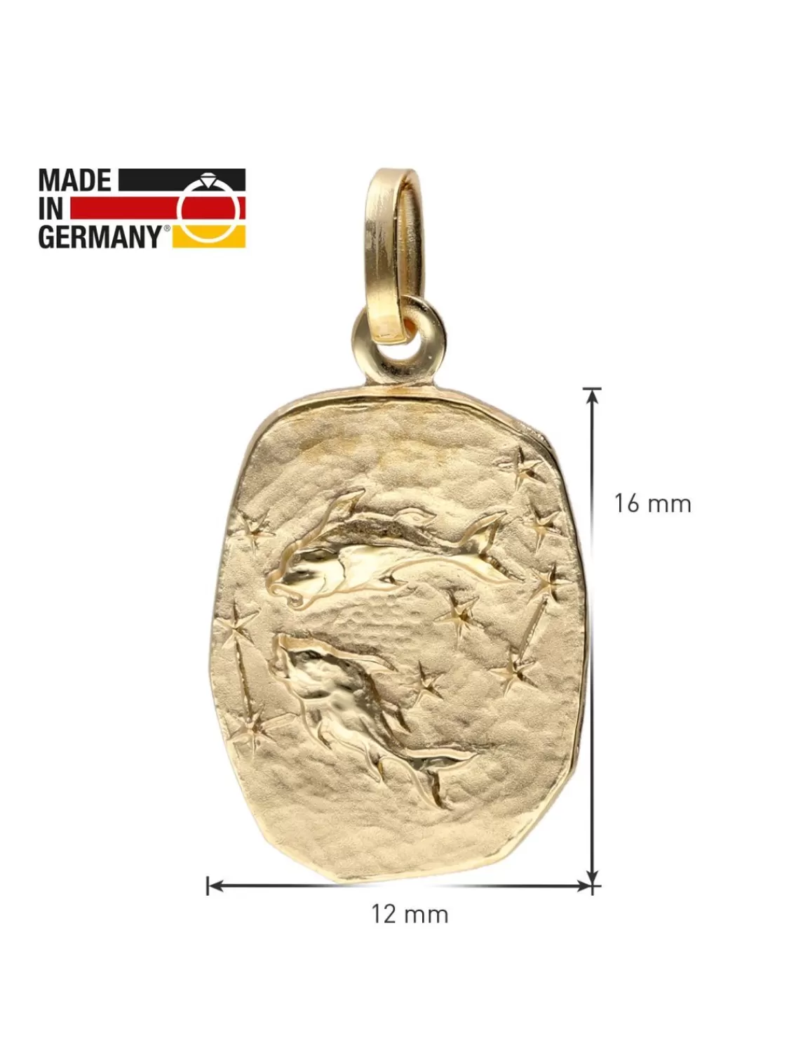 trendor Fische Sternzeichen Gold 333 / 8K Mit Vergoldeter Silberkette | Herrenschmuck