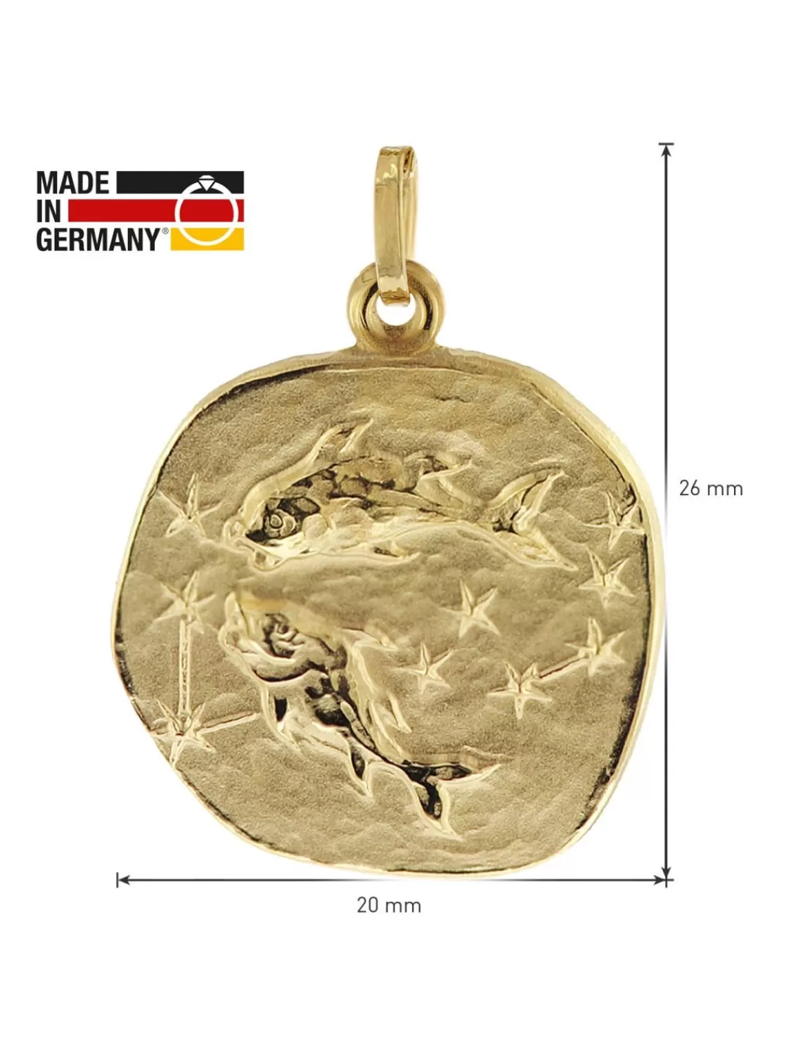 trendor Fische Sternzeichen O 20 Mm Mit 333/8K Goldkette Fur Herren | Herrenschmuck