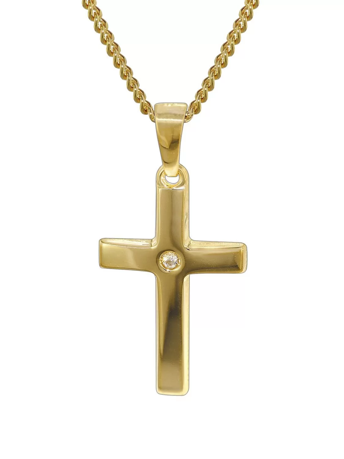 trendor Gold Kreuz 585 Mit 40 Cm Goldplattierter Kette | Herrenschmuck