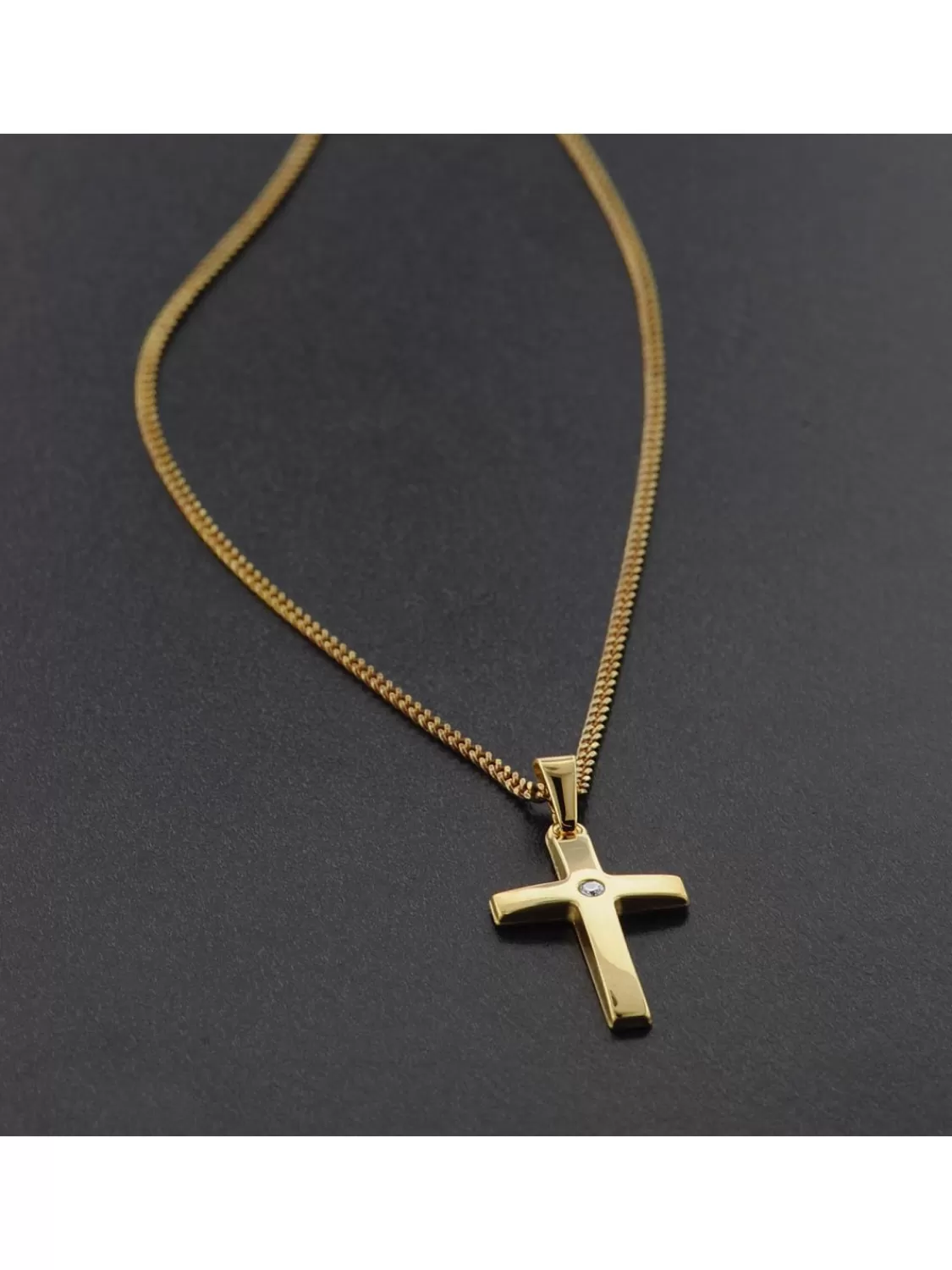 trendor Gold Kreuz 585 Mit 40 Cm Goldplattierter Kette | Herrenschmuck