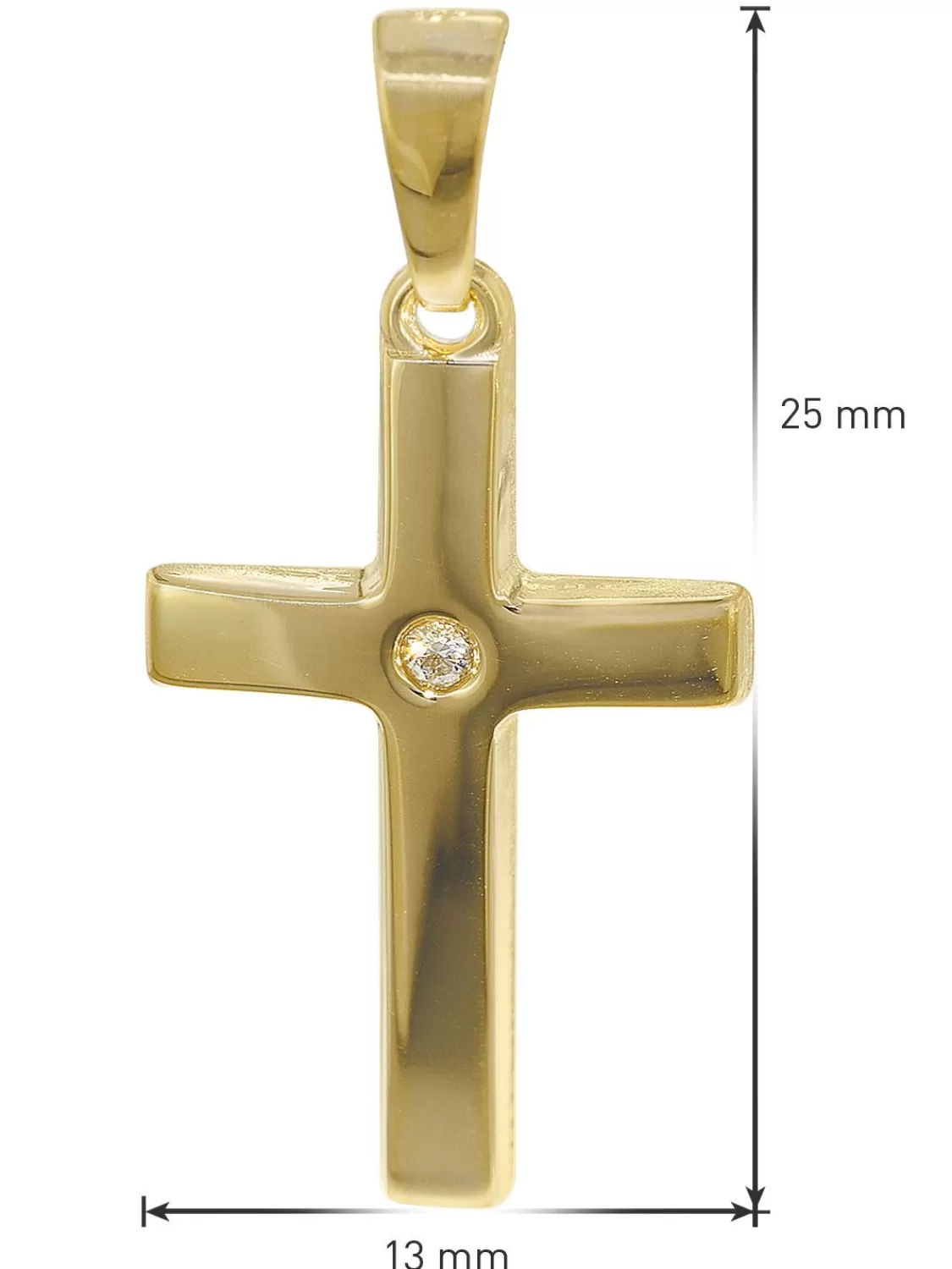 trendor Gold Kreuz 585 Mit 40 Cm Goldplattierter Kette | Herrenschmuck