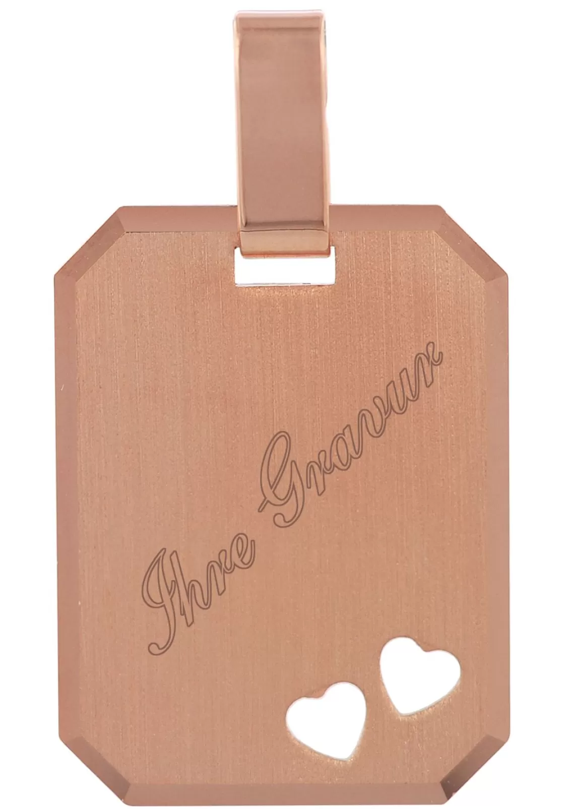 trendor Gravur-Anhanger 925 Silber Rose Vergoldet 20X15 Mm | Herrenschmuck