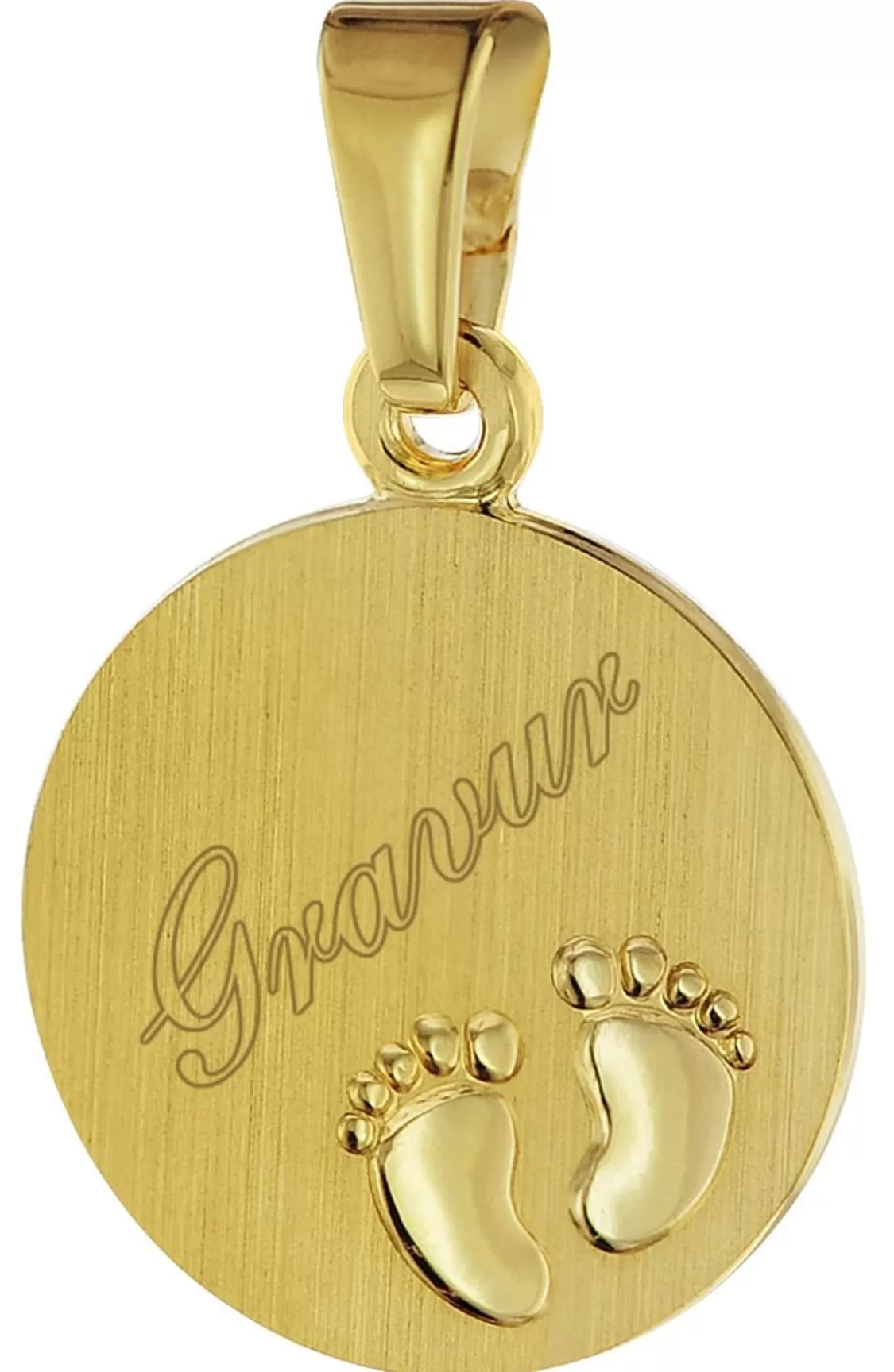 trendor Gravur-Anhanger Gold 333 / 8K Gravurplatte Mit Babyfusen | Herrenschmuck