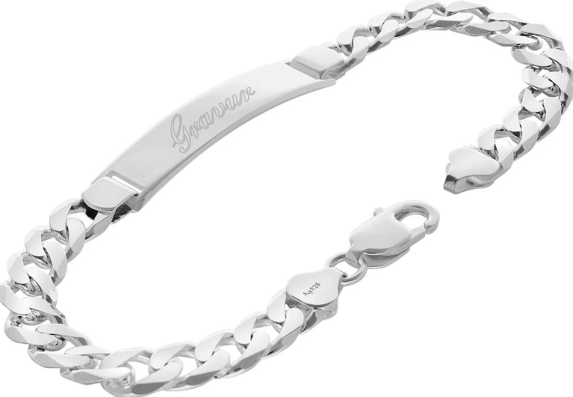 trendor Gravur-Armband Fur Herren 925 Silber Panzerkette Mit Namen | Herrenschmuck