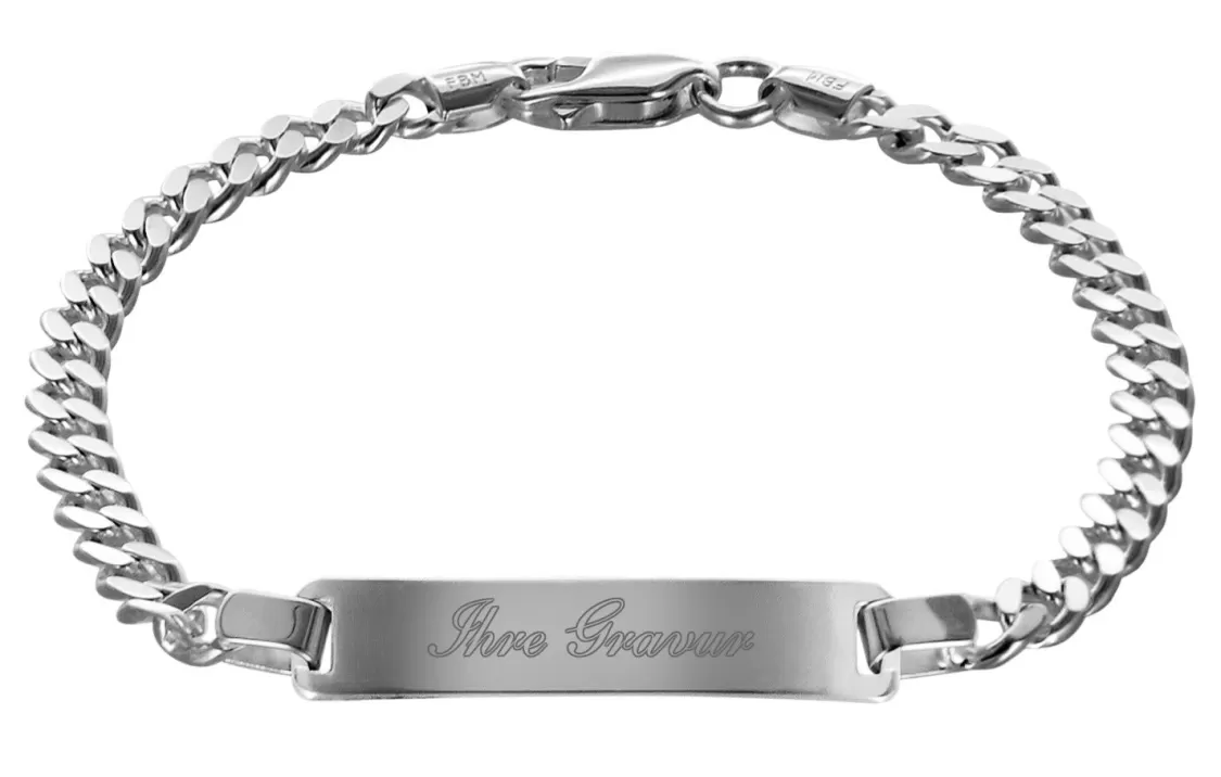 trendor Gravurarmband Fur Jugend 925 Silber Panzerkette Mit Namen | Herrenschmuck