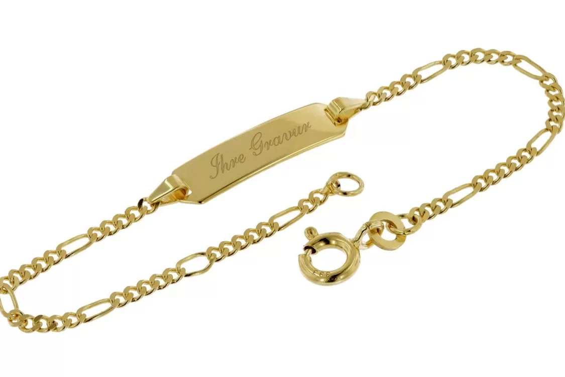 trendor Gravur-Armband Fur Kinder 333 Gold Armband Mit Namen 14/12 Cm | Kinderschmuck