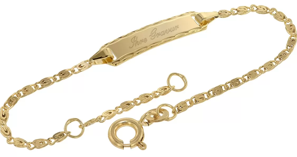 trendor Gravur-Armband Fur Kinder 333 Gold Armband Mit Namen 14 Cm | Kinderschmuck