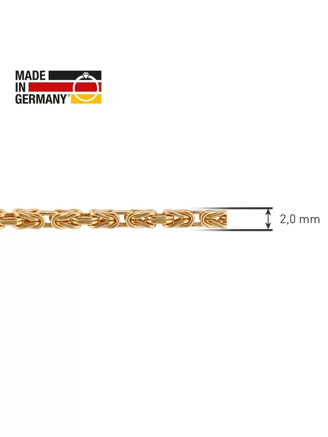 trendor Halskette 925 Silber Vergoldet Konigskette Breite 2,0 Mm | Herrenschmuck