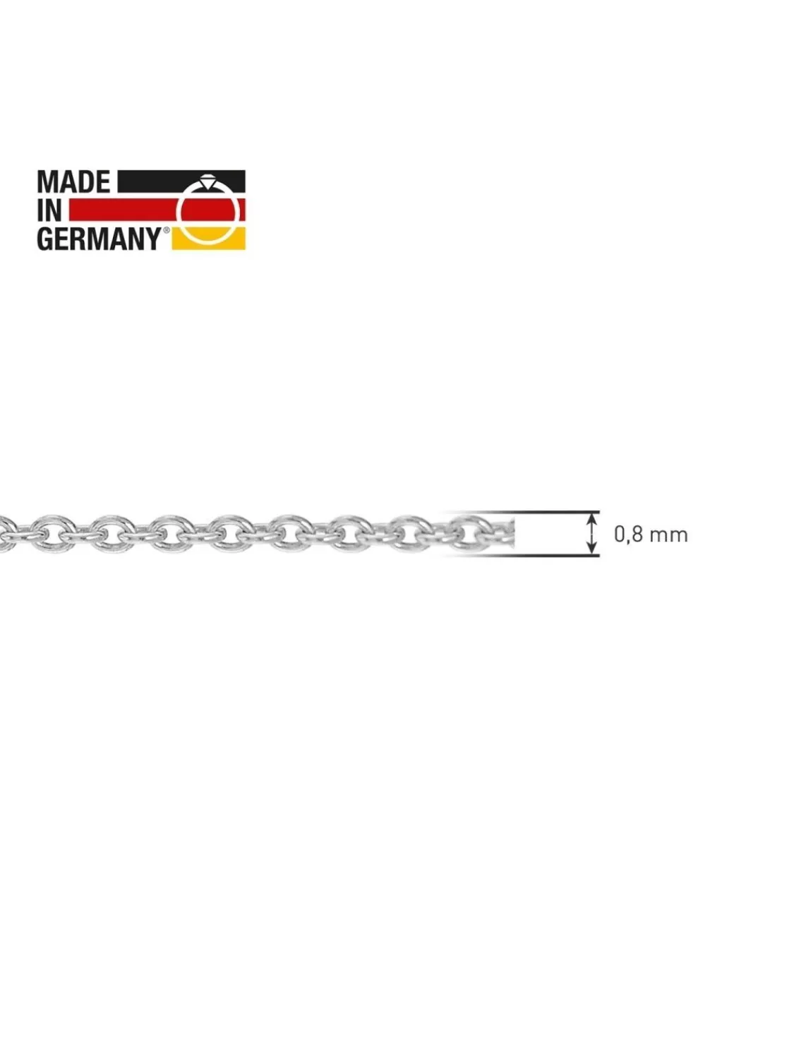 trendor Halskette Feine Ankerkette Weisgold 333 / 8K Breite 0,8 Mm | Herrenschmuck