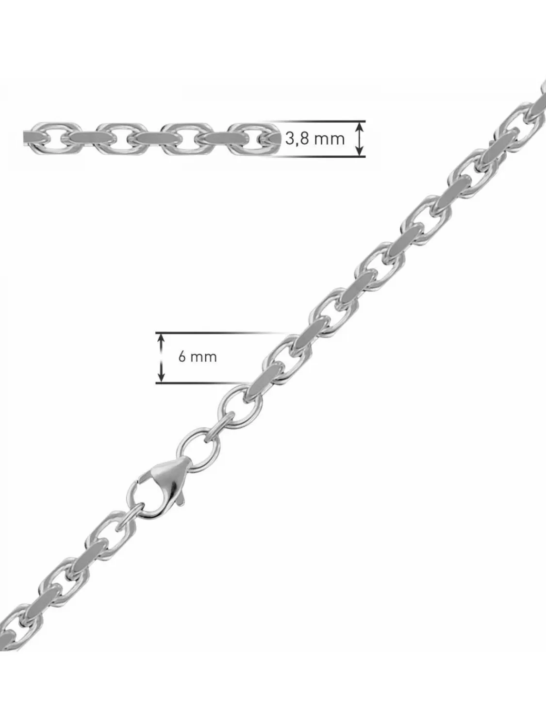 trendor Halskette Fur Herren 925 Silber 3,8 Mm Breit | Herrenschmuck
