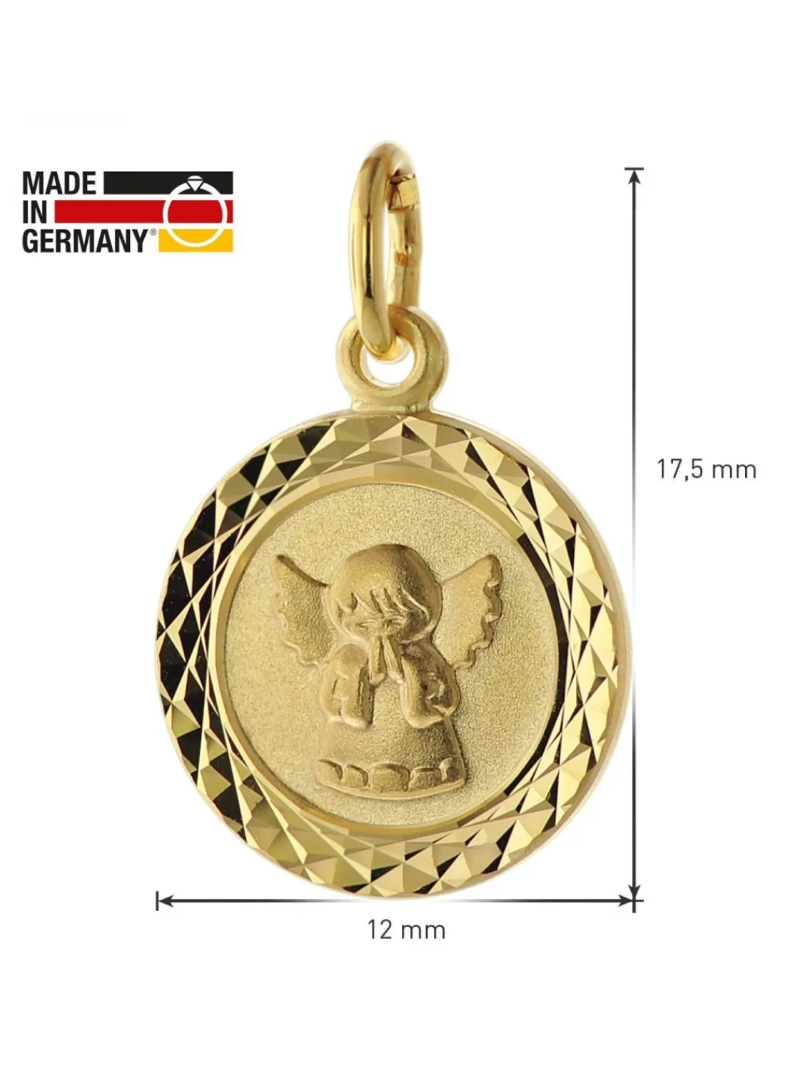 trendor Halskette Fur Kinder Engel Gold 585 (14 Karat) Vergoldete Kette | Kinderschmuck