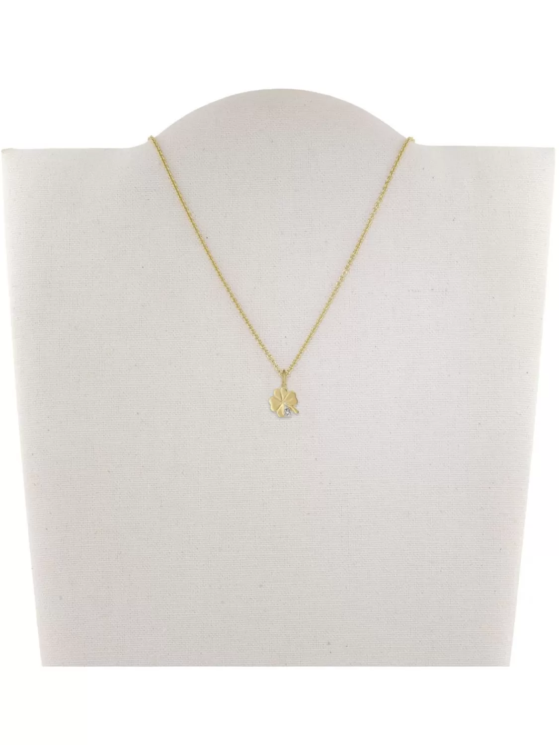 trendor Halskette Fur Madchen Mit Kleeblatt-Anhanger Gold Auf Silber | Kinderschmuck