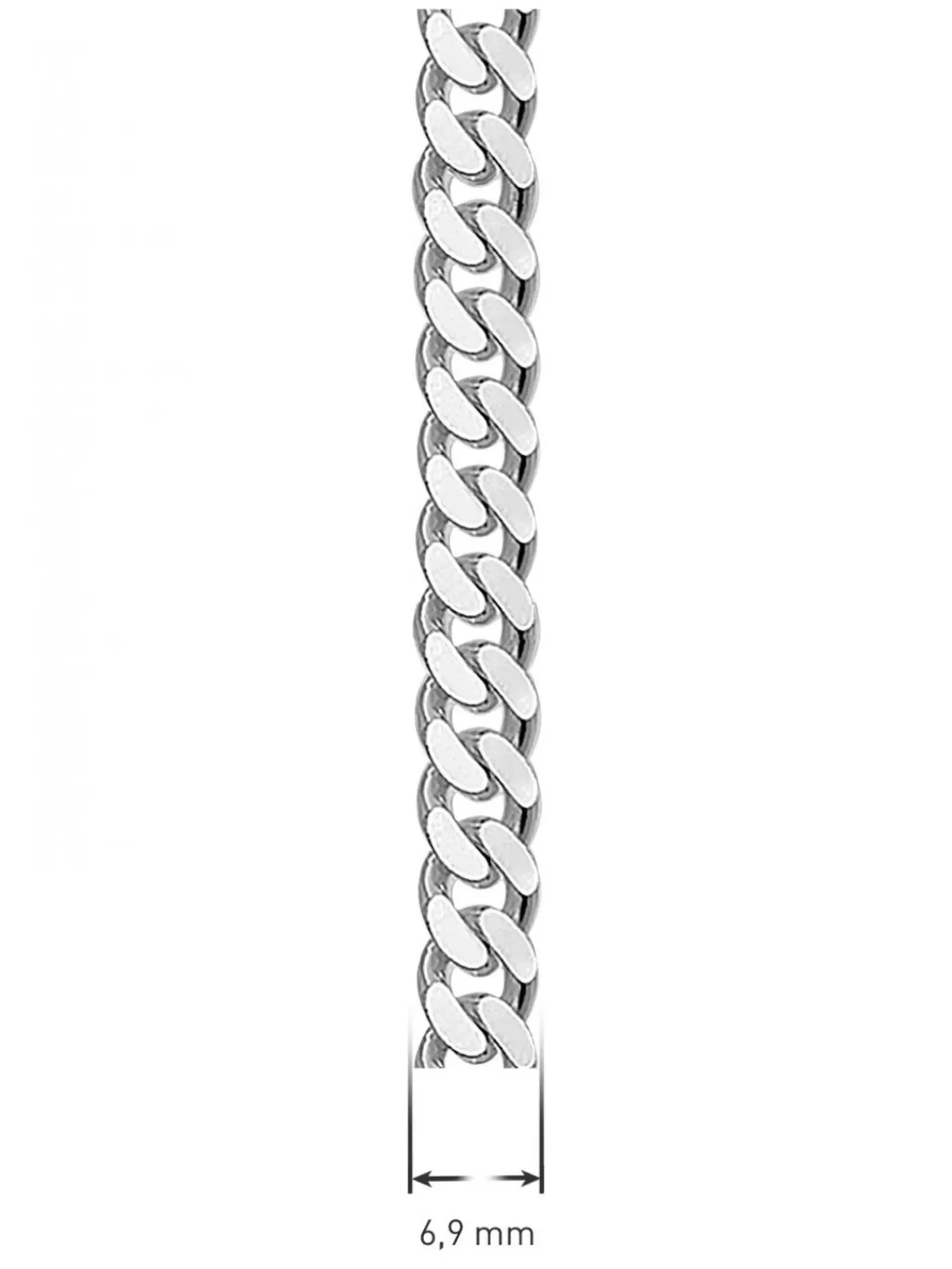 trendor Halskette Fur Manner 925 Silber Flachpanzer Breite 6,9 Mm | Herrenschmuck
