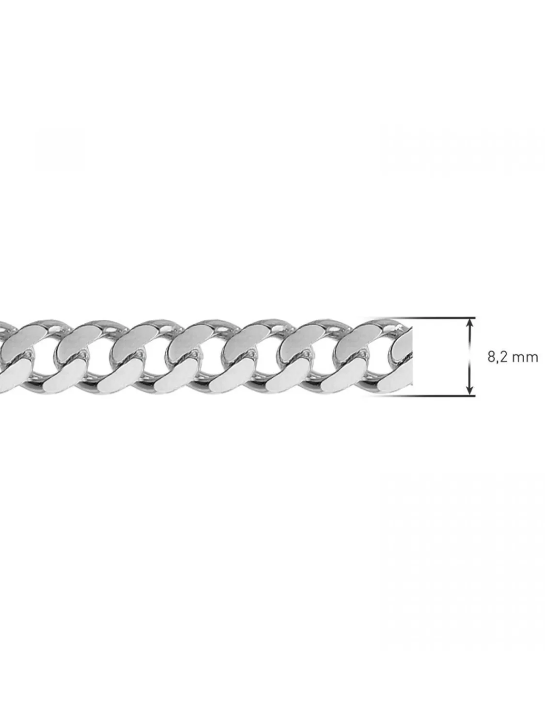 trendor Halskette Fur Manner 925 Sterlingsilber Flachpanzer 8,2 Mm | Herrenschmuck