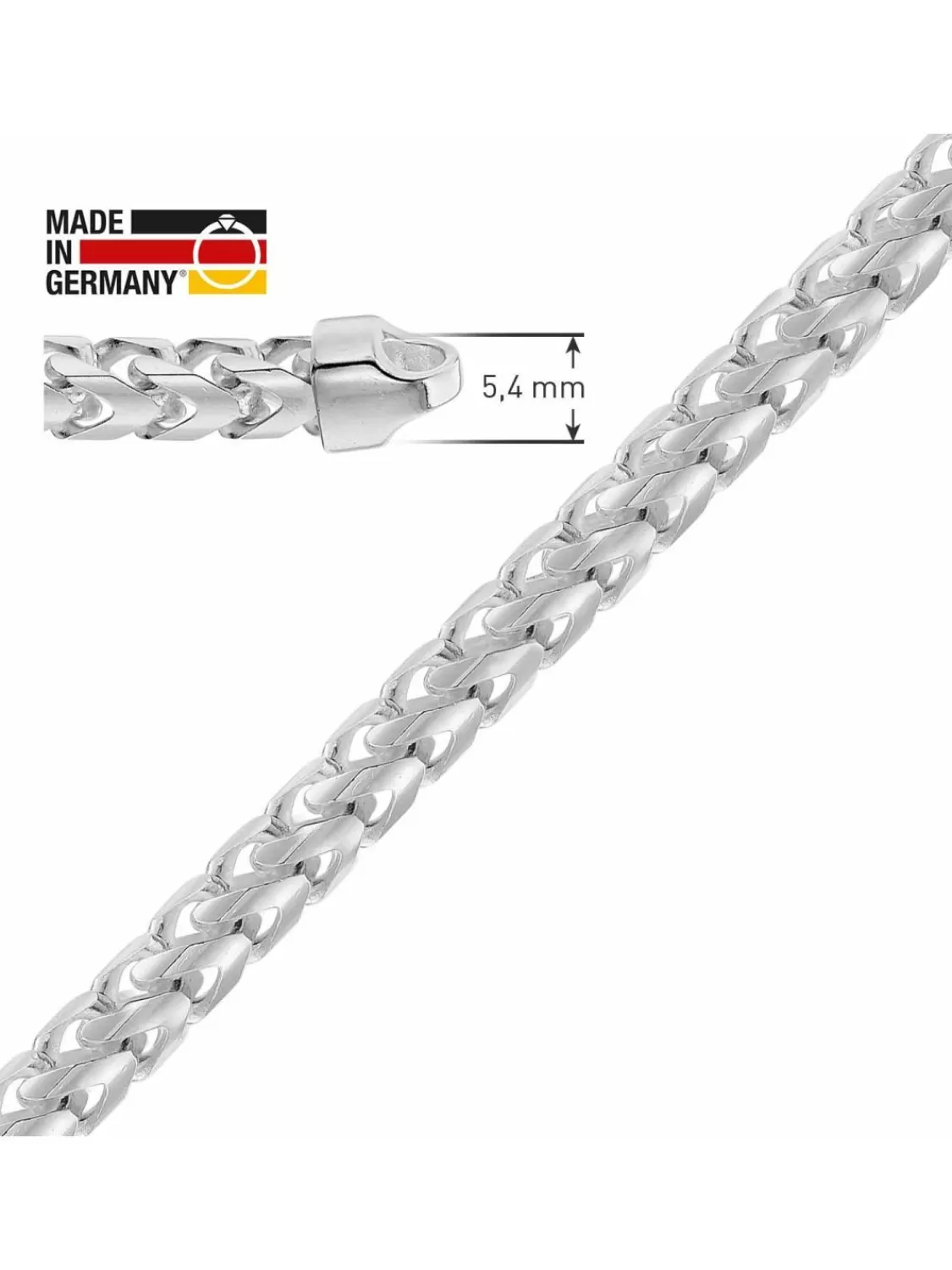 trendor Halskette Fur Manner Silber 925 Fuchsschwanzkette 5,4 Mm Breit | Herrenschmuck