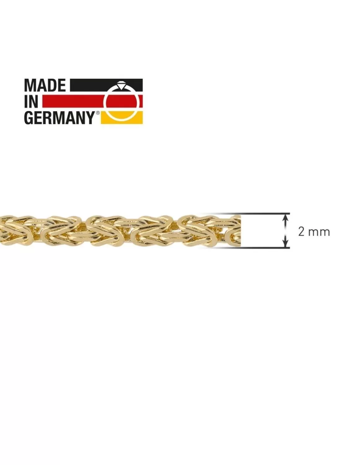 trendor Halskette Konigskette Gold 585 / 14K Breite 2 Mm | Herrenschmuck