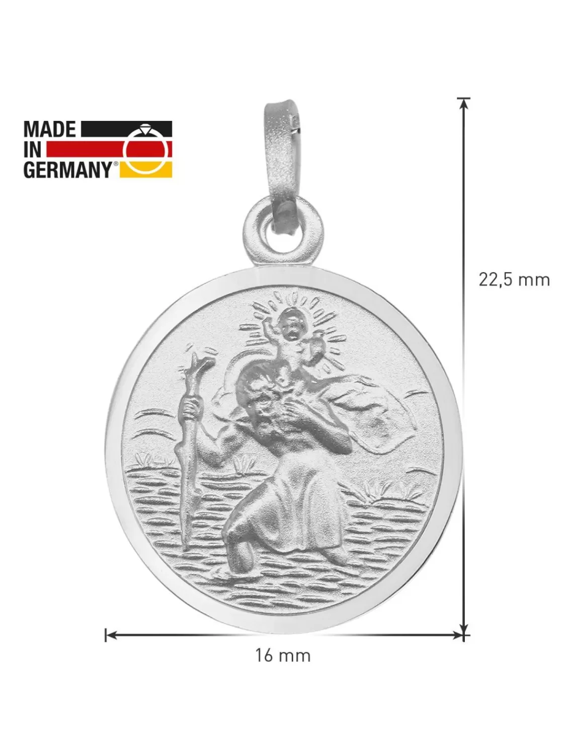 trendor Halskette Mit Christophorus Anhanger O 16 Mm Sterlingsilber 925 | Herrenschmuck