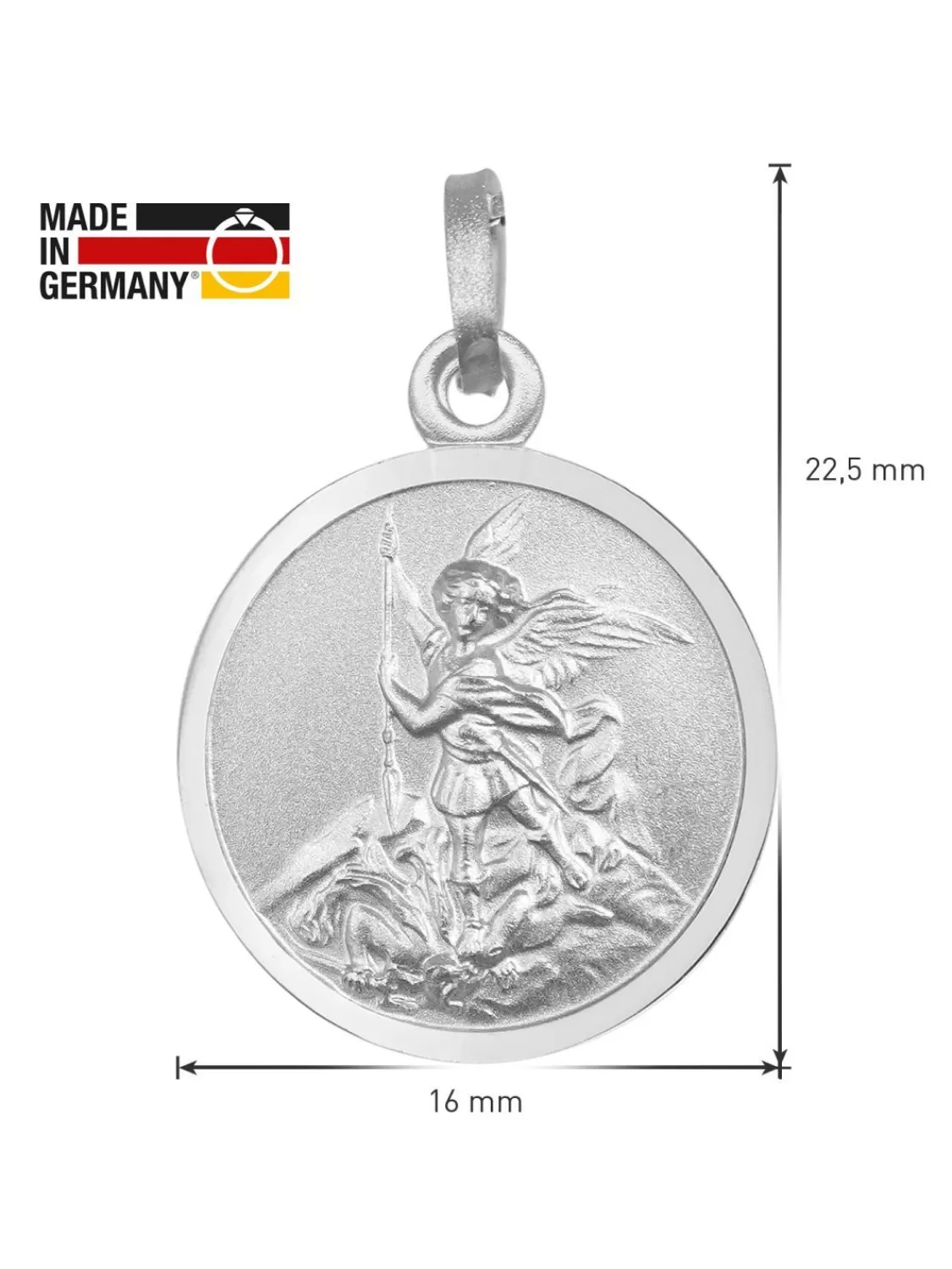 trendor Halskette Mit Erzengel Michael Anhanger O 16 Mm 925 Silber | Herrenschmuck